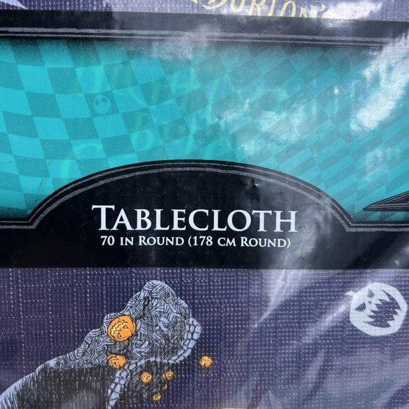 Disney Nightmare Before Christmas Tablecloth 70" Round Jack Skellington Pumpkins - Picture 3 of 12